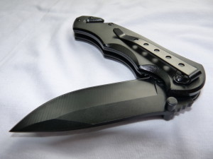 Black Oxide Pocket Folding Knife by BlizeTec